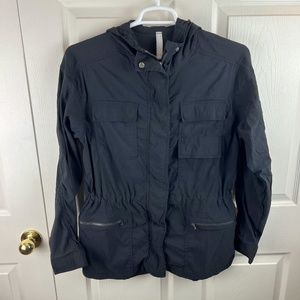 Athleta Outpost Hooded Full Zip Jacket Black